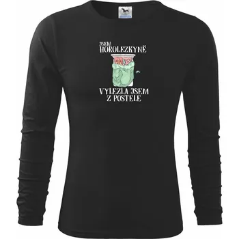Chlapecké tričko Jsem horolezkyně vylezla jsem z postele - Triko dětské Long Sleeve - 122 cm/6 let ( Černá )