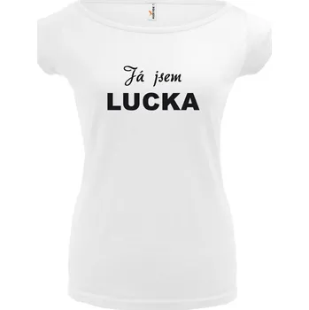 Dámské tričko JÁ JSEM ... (bílé, černý potisk) dámské velikost M (Dámské tričko s potiskem)