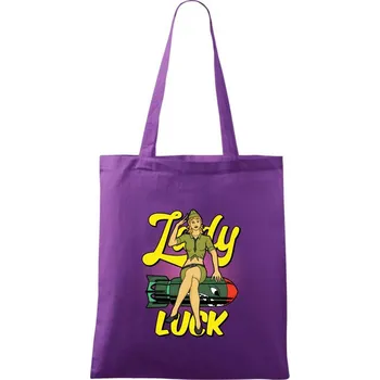 Lady Luck - Taška bavlněná - 42 x 38 cm ( Fialová )