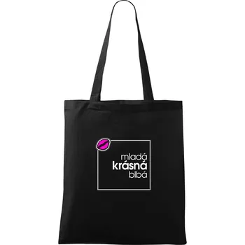 Mladá, krásná, blbá ve čtverci - Taška bavlněná - 42 x 38 cm ( Černá )