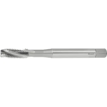 Závitořezný nástroj Strojní závitník se šroubovitými drážkami - M4 6H, HSSV, ISO2, Garant - 134600 (Garant Nr. 134600, HSSV, ISO2, 6H, DIN 371. Úhel šroubovice 20°. Stabilní provedení s pravotočivou spirálou 15 – 20°)