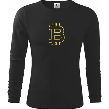 Chlapecké tričko Bitcoin kryptoměna - Triko dětské Long Sleeve - 122 cm/6 let ( Černá )