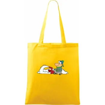 Frézování sněhu kreslené - Taška bavlněná - 42 x 38 cm ( Žlutá )