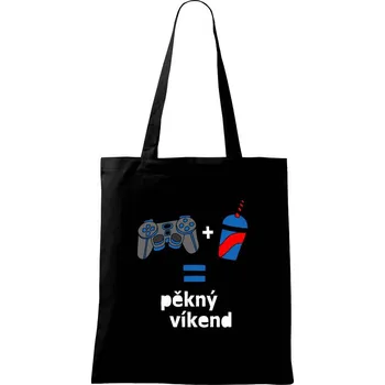 Pěkný víkend - Taška bavlněná - 42 x 38 cm ( Černá )