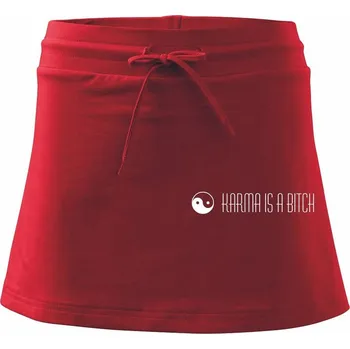 Dámská sukně Karma nápis dlouhý - Sportovní sukně - two in one - XL ( Červená )