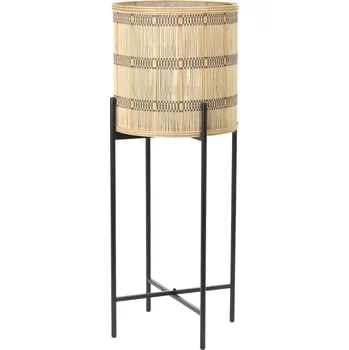 Květináč Přírodní dřevěný květináč s výpletem na nožkách Corazo - Ø 31*82cm