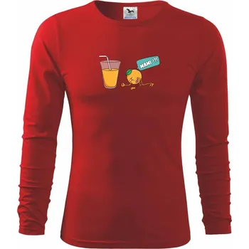 Chlapecké tričko Pomeranč juice - Triko dětské Long Sleeve - 122 cm/6 let ( Červená )