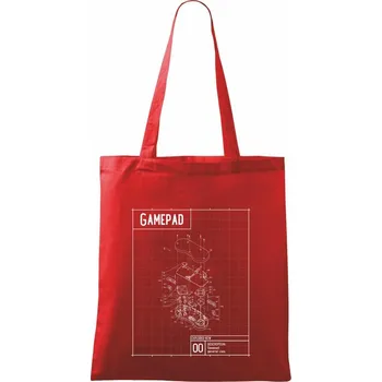 Nákres Gamepad rozebraný - Taška bavlněná - 42 x 38 cm ( Červená )