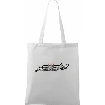 Dáme si do trumpety? - Taška bavlněná - 42 x 38 cm ( Bílá )