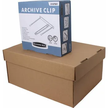 Archivační box Archivační krabice s víkem 327*250*150 mm - 20ks, archivační spony - 50ks