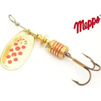 Umělá nástraha Rotační třpytka MEPPS Comet Decore zlatá-červené tečky 1