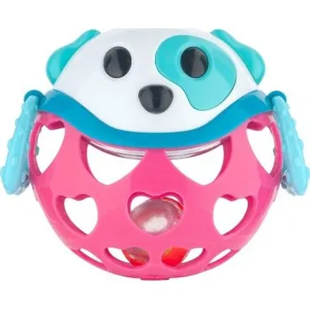 Hračka pro nejmenší Canpol babies Interaktivní hračka míček s chrastítkem Růžový pejsek