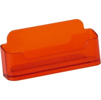 Značení MH Technic s.r.o. Barevný stolní stojánek na vizitky, jednoduchý Barevné provedení: tónovaná oranžová