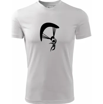 Pánské tričko Paragliding panáček ikona - Pánské triko Fantasy sportovní (dresovina) - M ( Bílá )