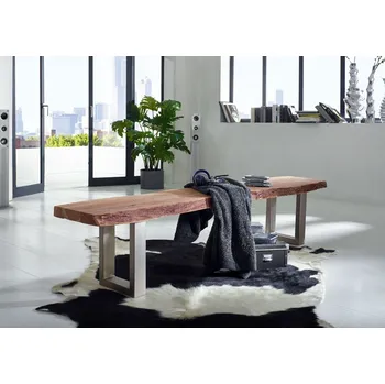 METALL Lavice 175x38 cm - kovové nohy, akácie