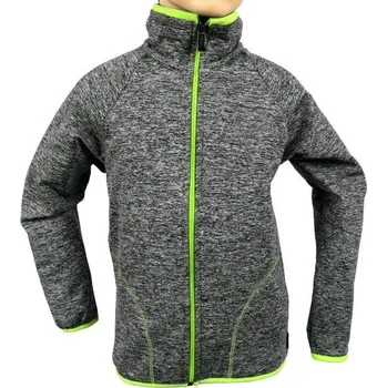 Chlapecká mikina Funkční mikina šedý melír Fantom lemovka - zelenožlutá Velikost: 98