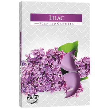 Svíčka Bispol vonné čajové svíčky 6 ks LILAC - šeřík (Vonná čajová svíčka s vůní)