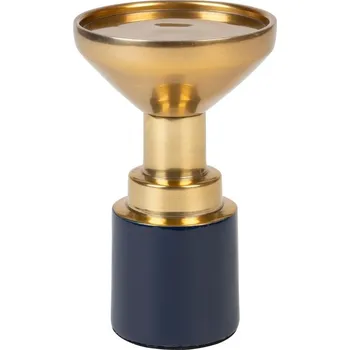 Svícen Modro zlatý kovový svícen ZUIVER GLAM S