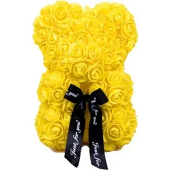 plyšák Medvídek z růží - žlutý 22 cm