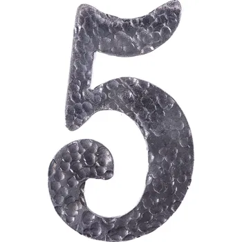 Domovní cedule Domovní číslo 5 pokované, velikost 130 mm, tl. 4 mm