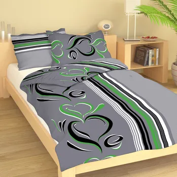 Povlečení Bavlněné povlečení Jarka šedozelená Uzávěr: Hotelový uzávěr