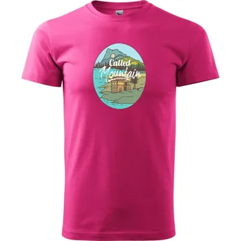 Pánské tričko A beatiful place called mountains - Klasické pánské triko vyšší gramáže - L ( Purpurová )