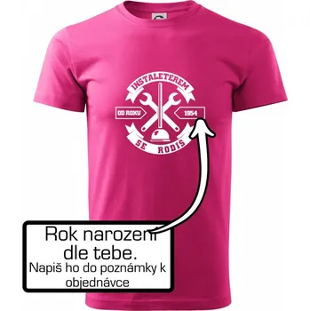 Pánské tričko instalatérem se rodíš - Klasické pánské triko vyšší gramáže - L ( Purpurová )