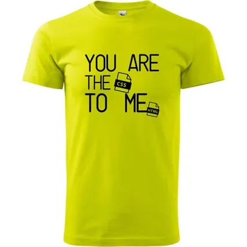 Pánské tričko CSS to me HTML - Klasické pánské triko vyšší gramáže - 2XL ( Limetková )
