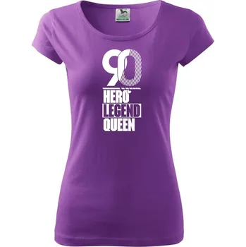 Dámské tričko Hero, Legend, King x Queen 1990 - Dámské triko Pure - 2XL ( Fialová )