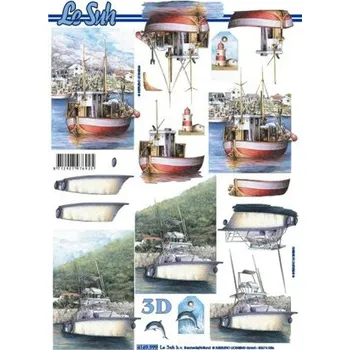 Člun 3D papíry pro vystřihování- Člun a loď