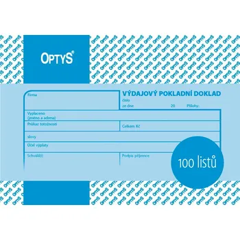 Tiskopis <product>OPTYS 1037 Výdajový pokladní doklad A6<product>