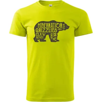 Bear hiber - Klasické pánské triko vyšší gramáže - 3XL ( Limetková )