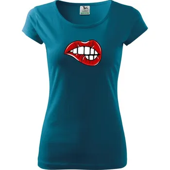 Dámské tričko Pusa zakousnutá - Dámské triko Pure - 2XL ( Petrolejová )