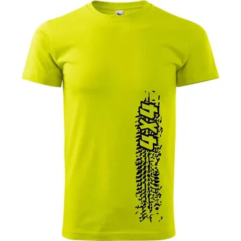 Pánské tričko Pneu stopa 4x4 - Klasické pánské triko vyšší gramáže - 4XL ( Limetková )