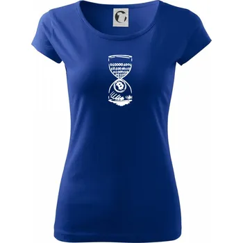 Dámské tričko Bitcoin přesýpací hodiny - Dámské triko Pure - S ( Královská modrá )