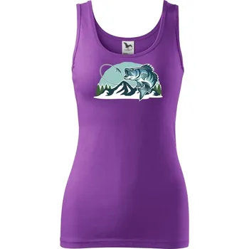 Dámské tričko Ryba v horách - Dámské tílko - L ( Fialová )