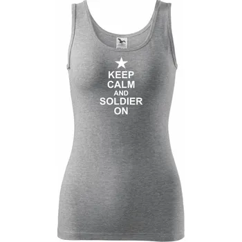 Dámské tričko Keep calm and soldier on - Dámské tílko - 2XL ( Tmavě šedý melír )