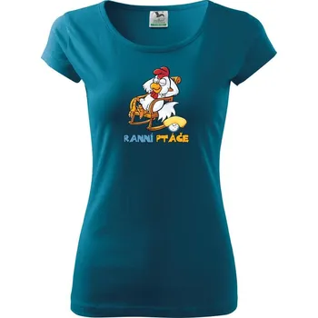 Ranní ptáče - Dámské triko Pure - XS ( Petrolejová )
