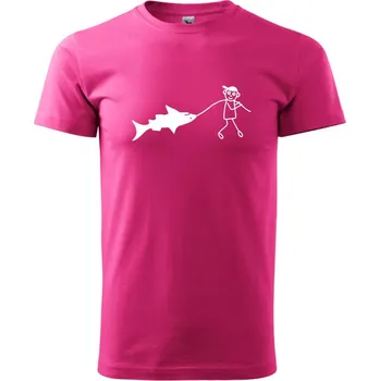 Velký rybář - Klasické pánské triko vyšší gramáže - S ( Purpurová )