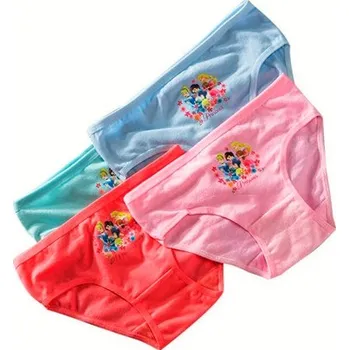 4 ks dívčích klasických kalhotek, různé animované motivy Motiv: pohádkové princezny, Velikost: M (4-6 let)