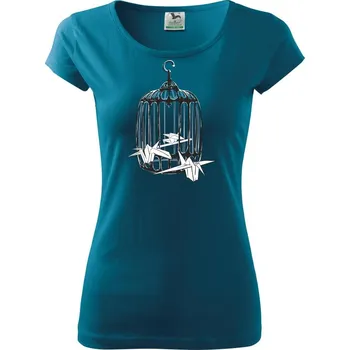 Dámské oblečení Origami klícka - Dámské triko Pure - 3XL ( Petrolejová )