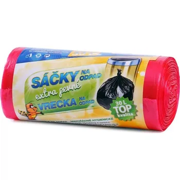 Pytle na odpadky Sáček do koše 30L 50ks/role, červený HDPE,TOP Kvalita, 07007000