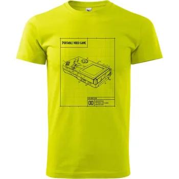 Pánské tričko Nákres kapesní videohra - Klasické pánské triko vyšší gramáže - XL ( Limetková )