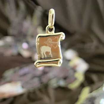 Přívěsek Zlatý přívěšek znamení "Střelec" svitek menší 21mm 0,40g Zlato 14k(585/1000)