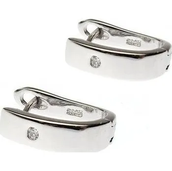 Náušnice Stříbrné náušnice s čirým zirkonem Rhodium Stříbro 925/1000