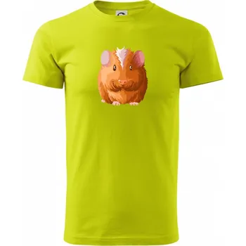 Morče - kreslené zepředu - Klasické pánské triko vyšší gramáže - XS ( Limetková )