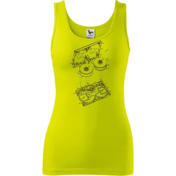 Dámské tričko Nákres VHS kazeta - Dámské tílko - 2XL ( Limetková )