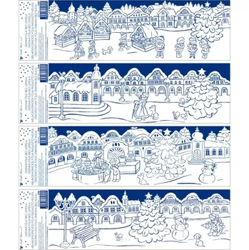 Okenní dekorace Okenní fólie pruhy 70 x 20 cm, Vánoce na náměstí