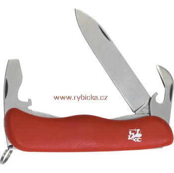 kapesní nůž Zavírací nůž Mikov PRAKTIK 115-NH-3/AK ČERVENÝ (Ideální nástroj nejen do lesa a na táboření. Zavírací nůž s želízky jako otvíráky a pojistkou hlavní čepele proti nechtěnému zavření.)