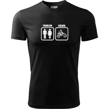 Problém cross motorka - Pánské triko Fantasy sportovní (dresovina) - 3XL ( Černá )